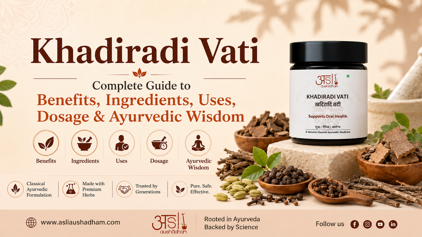 Khadiradi Vati: The Ayurvedic Oral Health Formula for Mouth Ulcers, Throat Care &amp; Fresh Breath | Complete Guide to Benefits, Uses, Dosage &amp; More