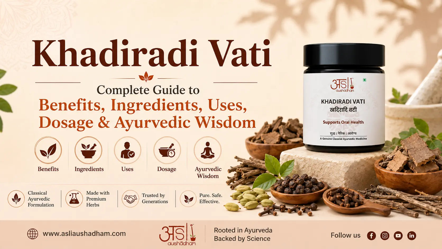 Khadiradi Vati: The Ayurvedic Oral Health Formula for Mouth Ulcers, Throat Care &amp; Fresh Breath | Complete Guide to Benefits, Uses, Dosage &amp; More